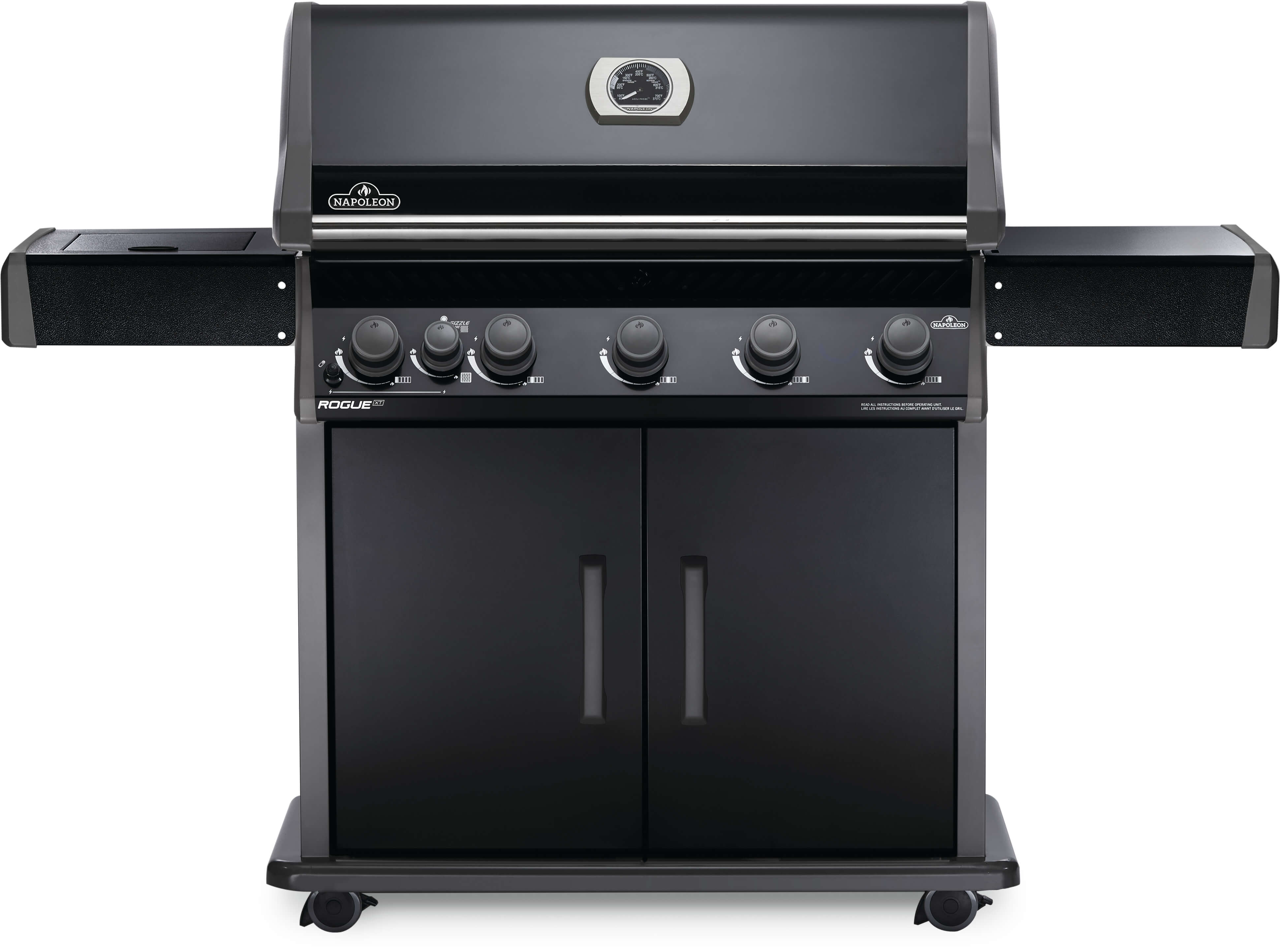 Rogue® XT 625 Propane Gas Grill with Infrared Side Burner, Black