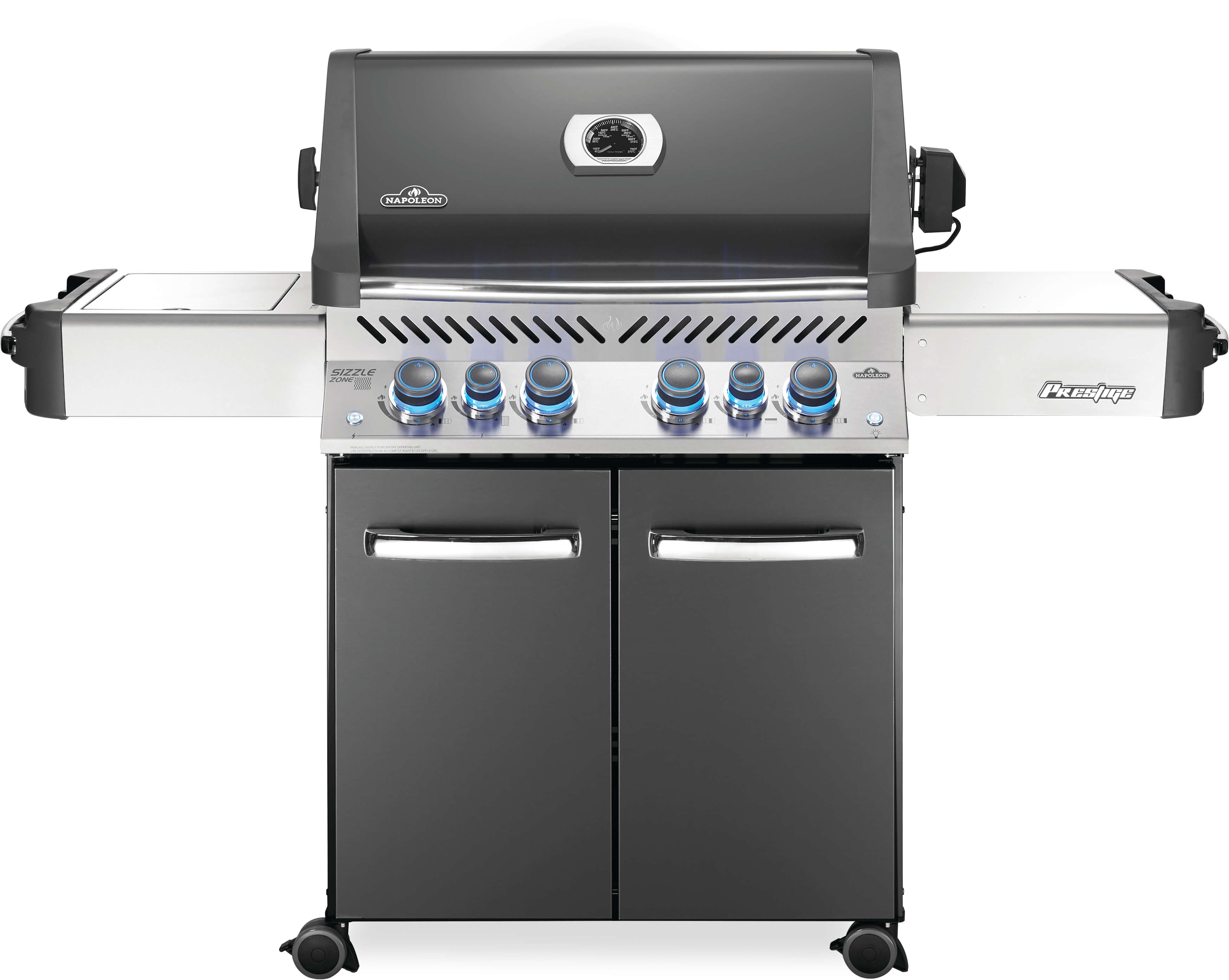 Prestige® 500 Natural Gas Grill with Infrared Side and Rear Burners, Grey